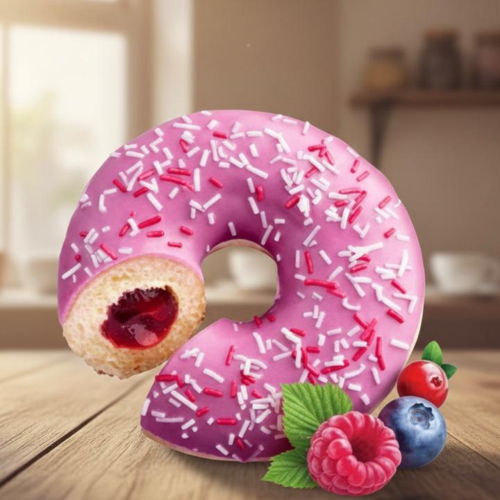 BAKERTON Донат глазированный Ягодный микс со вкусом ягод