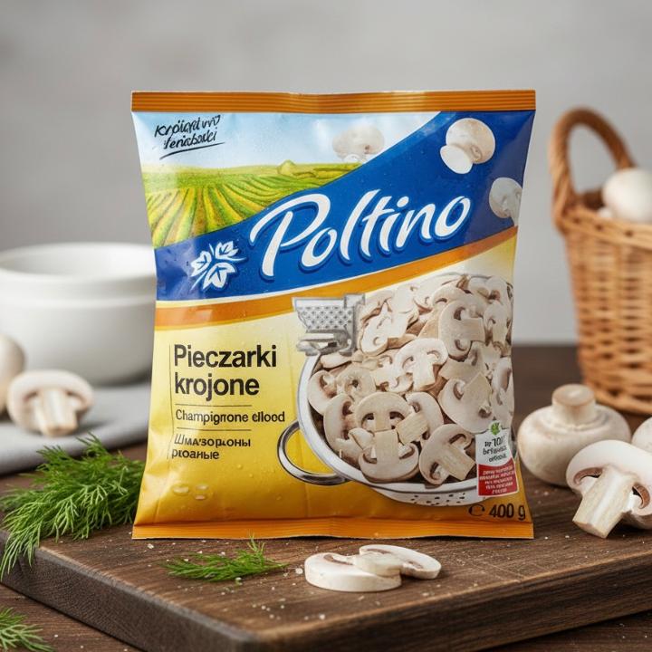 “Poltino” Шампиньоны резаные 12*400гр