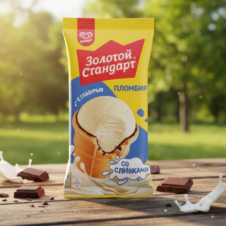 U1 Золотой Стандарт в/ст 100% Натуральный Пломбир 80г