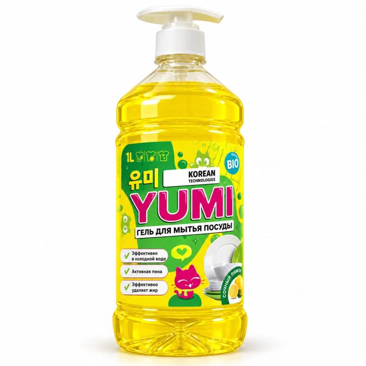 YUMI BIO «Сочный лимон» — гель для мытья посуды, 1 л