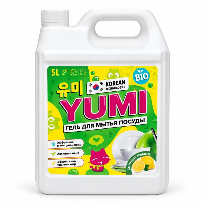 YUMI BIO «Сочный лимон» — гель для мытья посуды, 5 л